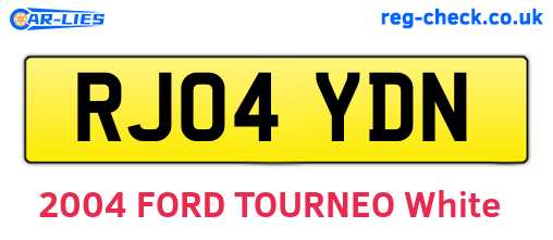 RJ04YDN are the vehicle registration plates.