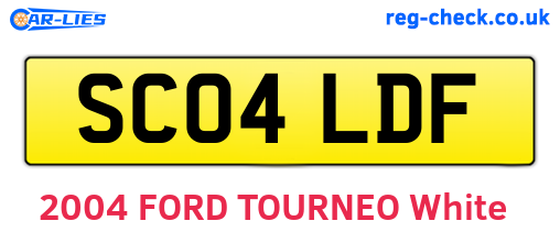 SC04LDF are the vehicle registration plates.