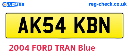 AK54KBN are the vehicle registration plates.