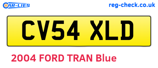 CV54XLD are the vehicle registration plates.