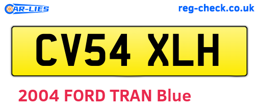 CV54XLH are the vehicle registration plates.