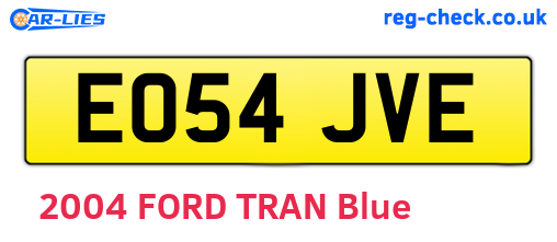 EO54JVE are the vehicle registration plates.