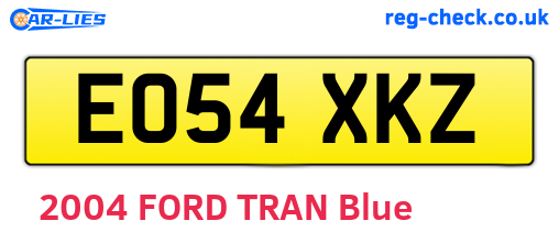 EO54XKZ are the vehicle registration plates.
