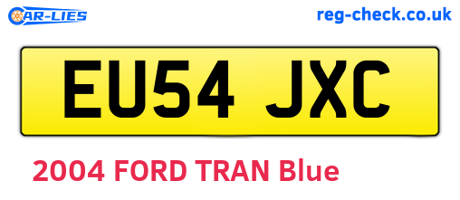 EU54JXC are the vehicle registration plates.