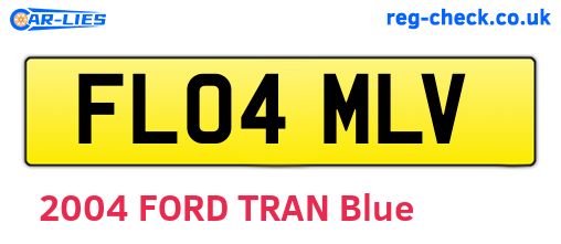FL04MLV are the vehicle registration plates.