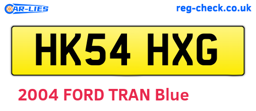 HK54HXG are the vehicle registration plates.