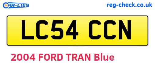 LC54CCN are the vehicle registration plates.