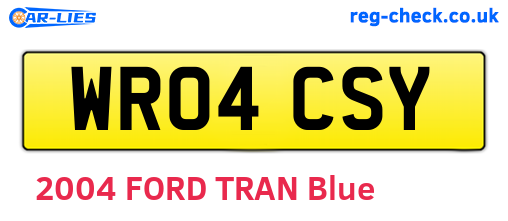 WR04CSY are the vehicle registration plates.
