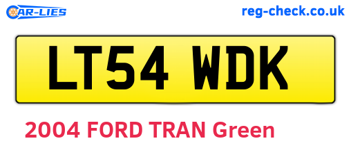 LT54WDK are the vehicle registration plates.