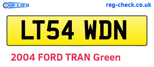 LT54WDN are the vehicle registration plates.