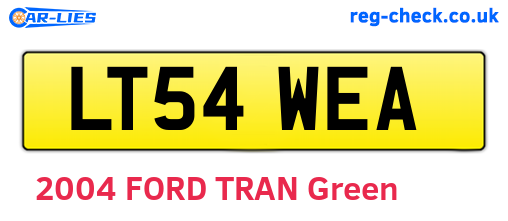 LT54WEA are the vehicle registration plates.