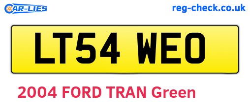 LT54WEO are the vehicle registration plates.