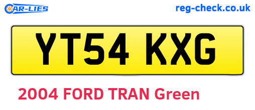 YT54KXG are the vehicle registration plates.