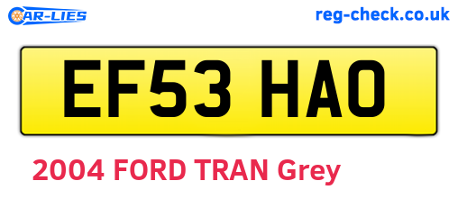 EF53HAO are the vehicle registration plates.
