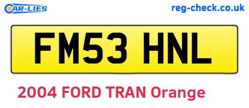FM53HNL are the vehicle registration plates.