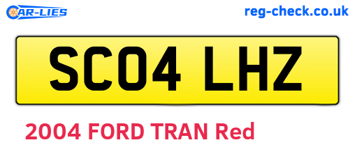 SC04LHZ are the vehicle registration plates.