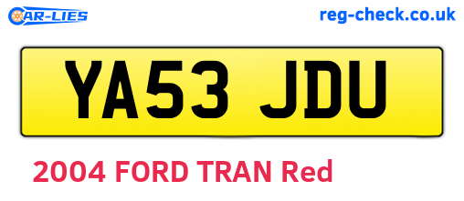 YA53JDU are the vehicle registration plates.
