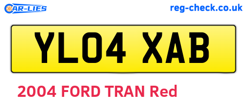 YL04XAB are the vehicle registration plates.