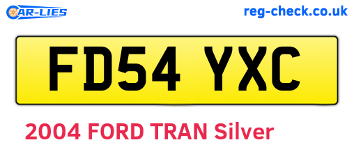 FD54YXC are the vehicle registration plates.