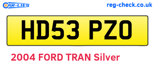 HD53PZO are the vehicle registration plates.