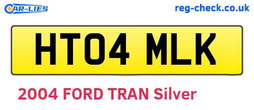 HT04MLK are the vehicle registration plates.
