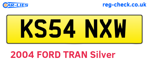 KS54NXW are the vehicle registration plates.