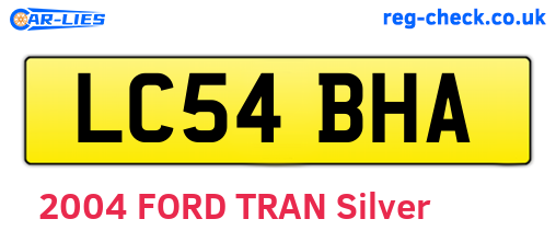 LC54BHA are the vehicle registration plates.