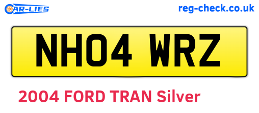 NH04WRZ are the vehicle registration plates.