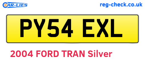 PY54EXL are the vehicle registration plates.
