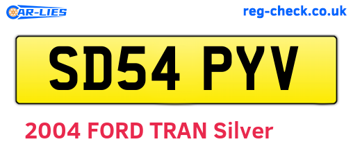 SD54PYV are the vehicle registration plates.