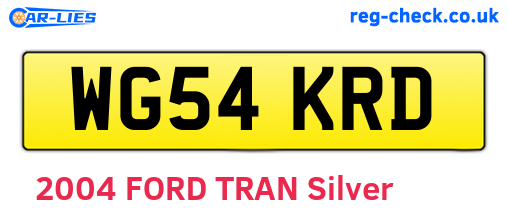 WG54KRD are the vehicle registration plates.