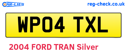 WP04TXL are the vehicle registration plates.
