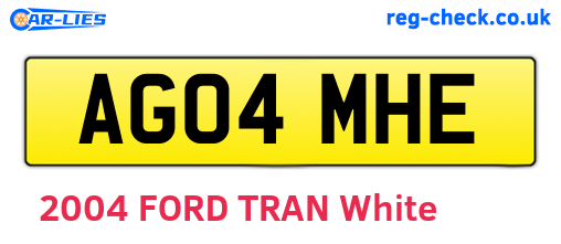 AG04MHE are the vehicle registration plates.