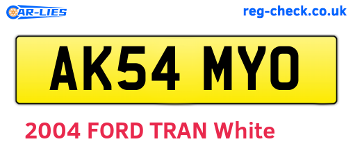 AK54MYO are the vehicle registration plates.