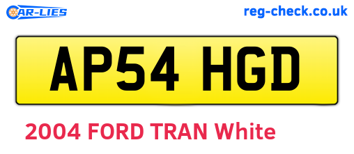 AP54HGD are the vehicle registration plates.