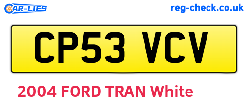 CP53VCV are the vehicle registration plates.