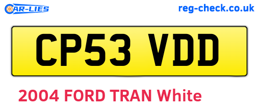 CP53VDD are the vehicle registration plates.