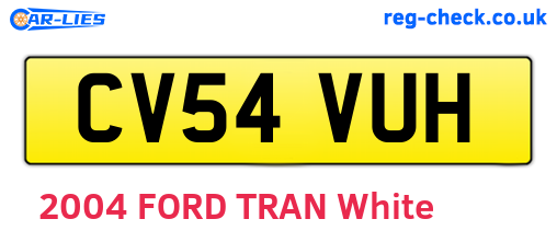 CV54VUH are the vehicle registration plates.