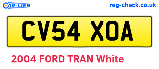 CV54XOA are the vehicle registration plates.