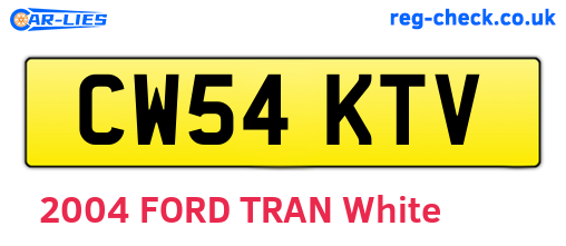 CW54KTV are the vehicle registration plates.