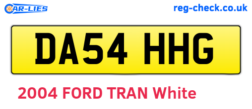 DA54HHG are the vehicle registration plates.