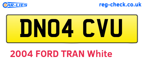 DN04CVU are the vehicle registration plates.