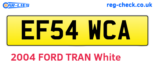EF54WCA are the vehicle registration plates.
