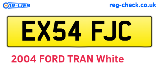 EX54FJC are the vehicle registration plates.