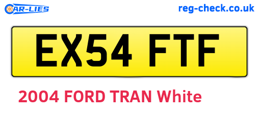 EX54FTF are the vehicle registration plates.