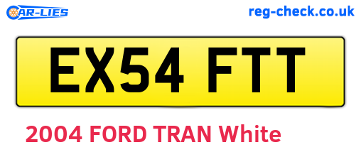 EX54FTT are the vehicle registration plates.