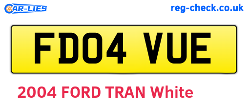 FD04VUE are the vehicle registration plates.