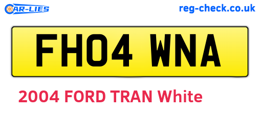 FH04WNA are the vehicle registration plates.