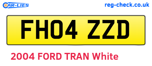 FH04ZZD are the vehicle registration plates.
