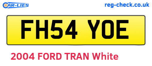 FH54YOE are the vehicle registration plates.